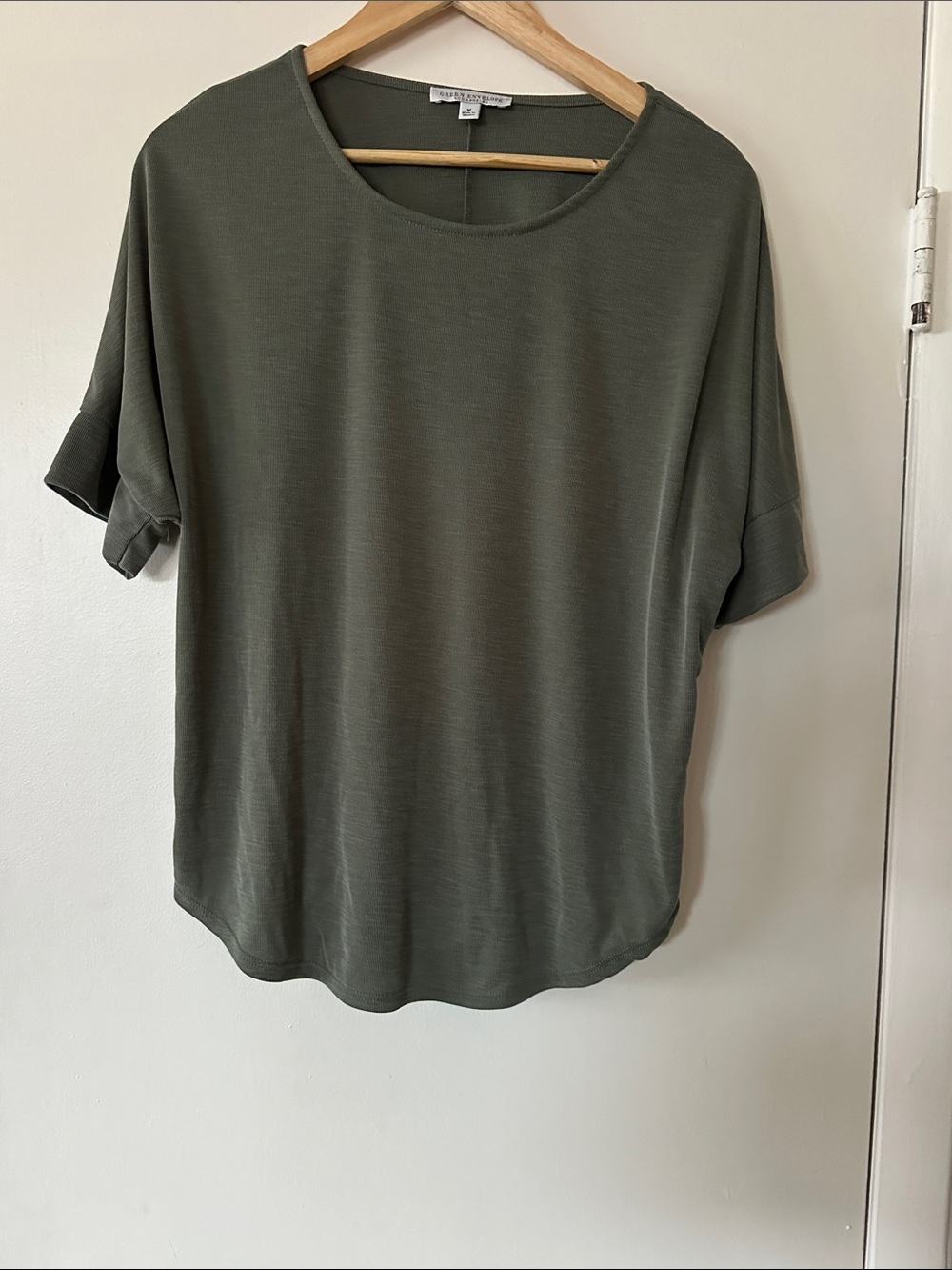 Green Envelope olive green Scoop Neck Top